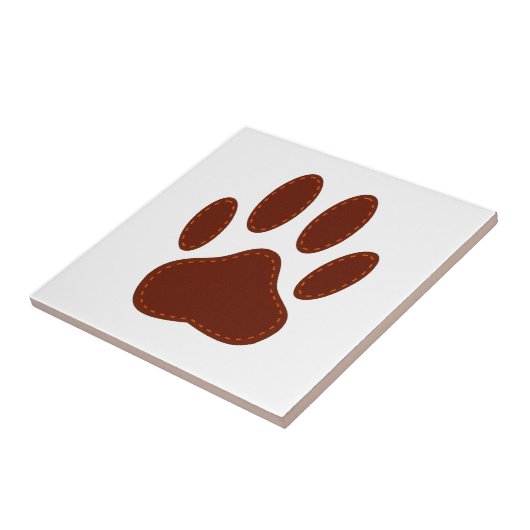 geheftete Felt Dog Paw Print Fliese (Seite)