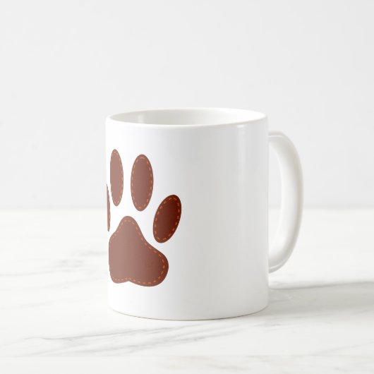 geheftete Felt Dog Paw Print Kaffeetasse (VorderseiteRechts)
