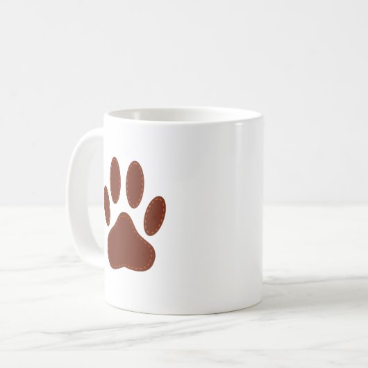 geheftete Felt Dog Paw Print Kaffeetasse (Vorderseite Links)
