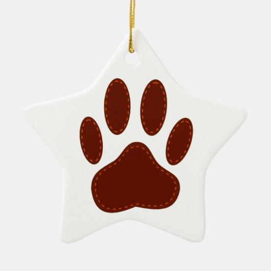 geheftete Felt Dog Paw Print Keramik Ornament (Vorne)