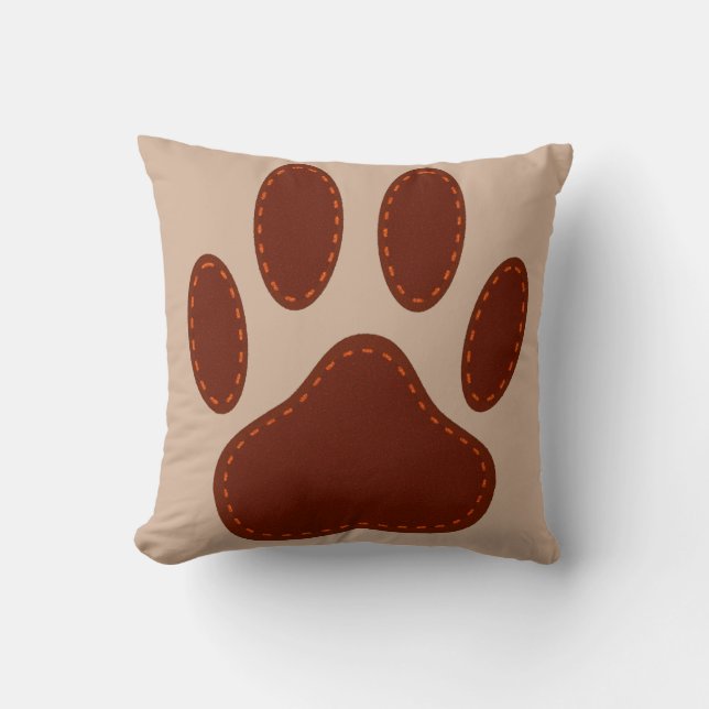 geheftete Felt Dog Paw Print Kissen (Vorderseite)