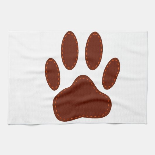 geheftete Felt Dog Paw Print Küchentuch (Horizontal)
