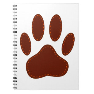 geheftete Felt Dog Paw Print Notizblock