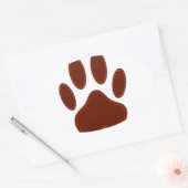 geheftete Felt Dog Paw Print Ovaler Aufkleber (Umschlag)