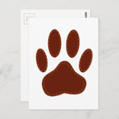 geheftete Felt Dog Paw Print Postkarte (Vorne/Hinten)