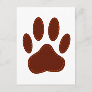 geheftete Felt Dog Paw Print Postkarte