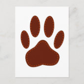geheftete Felt Dog Paw Print Postkarte (Vorderseite)