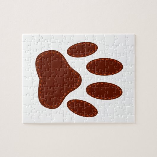 geheftete Felt Dog Paw Print Puzzle (Horizontal)