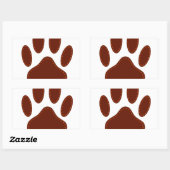 geheftete Felt Dog Paw Print Rechteckiger Aufkleber (Blatt)