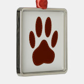 geheftete Felt Dog Paw Print Silbernes Ornament (Rechts)