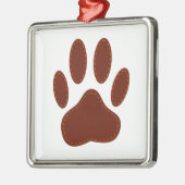 geheftete Felt Dog Paw Print Silbernes Ornament (Links)