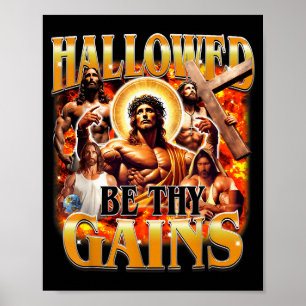 Geheiligt Seien Deine Gewinne Vintage Lustiger Gym Poster