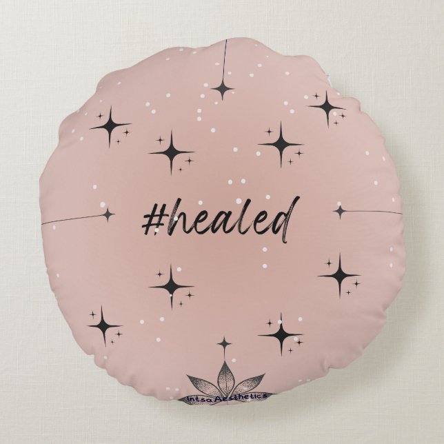 #geheilt rundes kissen (Rückseite)