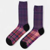 Geheim Wild dunkelviolett kariert Socken (Linkes Detail)