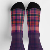 Geheim Wild dunkelviolett kariert Socken (Oben)