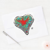 Geheimanatomie eines roten Herzens v2.1, quadratis Quadratischer Aufkleber (Umschlag)