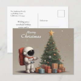 Geheimastronaut Weihnachtsgeschenke unter Weihnach Feiertagspostkarte