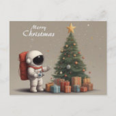 Geheimastronaut Weihnachtsgeschenke unter Weihnach Feiertagspostkarte (Vorderseite)