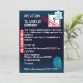 Geheimdienst Agent Detection Spy Mystery Party Einladung (Stehend Vorderseite)