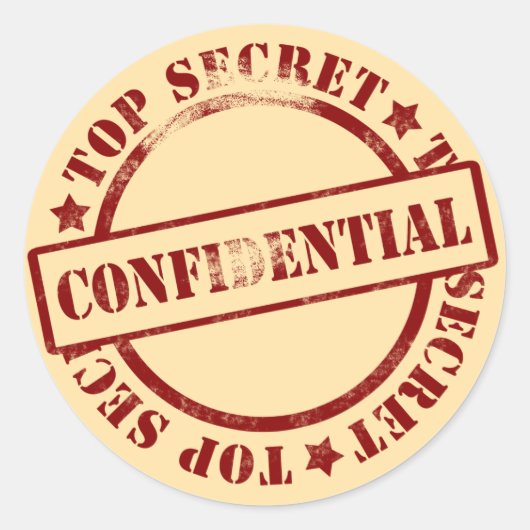 Geheime Dateien Vertrauliche Sticker (Vorderseite)