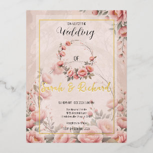 Geheime Garten-Blumen-Hochzeitseinladung mit Goldf Folie Einladungspostkarte