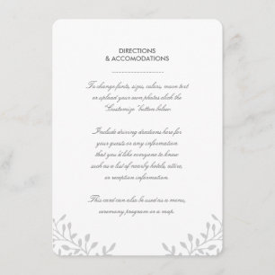 Geheime Garten Hochzeit Einlegekarte Begleitkarte