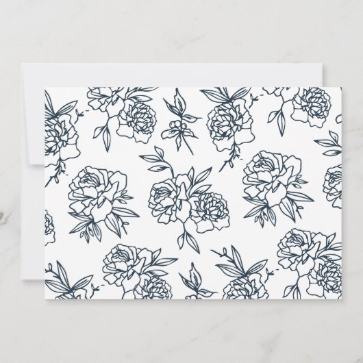 geheime Gartenhochzeit | Marine Einladung (Rückseite)