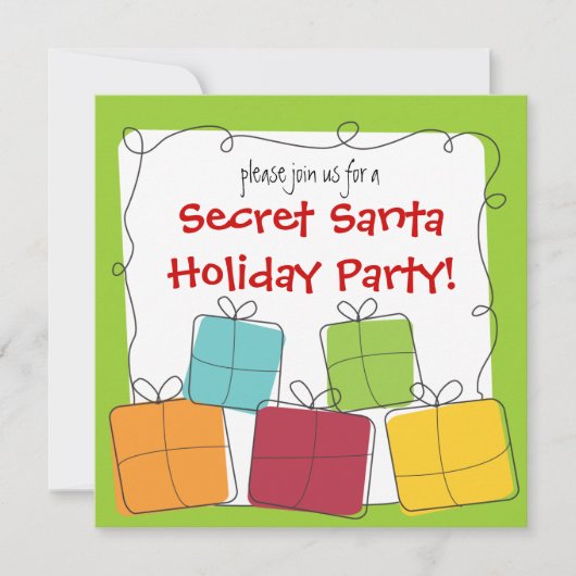 Geheime Geschenk-Feiertags-Party Einladung Sankt (Vorderseite)