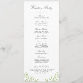 geheime Hochzeitsprogramme für Garten - Green Gard Programm (Rückseite)