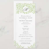 geheime Hochzeitsprogramme für Garten - Green Gard Programm (Vorne/Hinten)