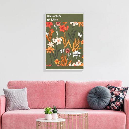 Geheime Lebensdauer von Lilies botanisch Leinwanddruck (Insitu (Wohnzimmer))