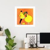 Geheime Liebe. Art Deco Print Poster (Heimbüro)