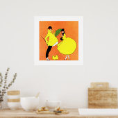 Geheime Liebe. Art Deco Print Poster (Küche)