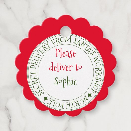 Geheime Lieferung Form Weihnachts Streifen Weihnac Geschenkanhänger (Vorderseite)