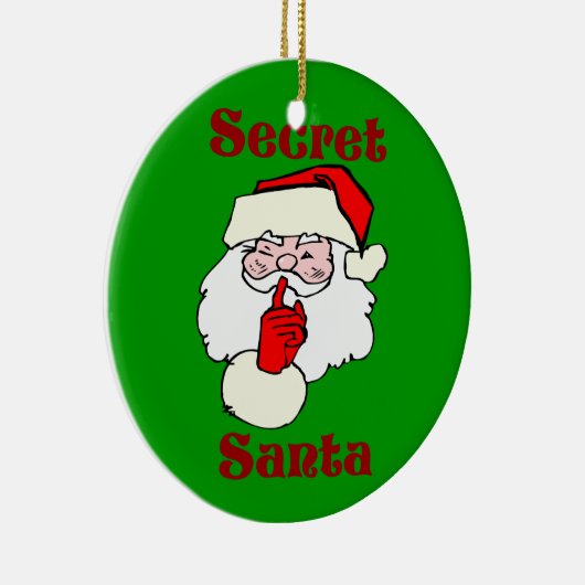 Geheime Sankt auf Weihnachtsgrün Keramik Ornament (Rechts)