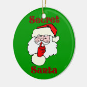 Geheime Sankt auf Weihnachtsgrün Keramik Ornament (Links)