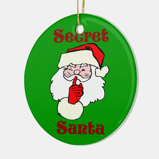 Geheime Sankt auf Weihnachtsgrün Keramik Ornament (Links)