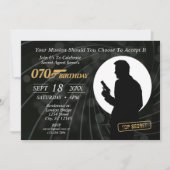 Geheimer Agent zum Geburtstag Einladung (Vorderseite)