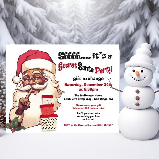 Geheimer Austausch von Geschenken für Santa Africa Einladung