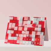 geheimer Bewunderer roter weißer Blöcke Valentinst Karte