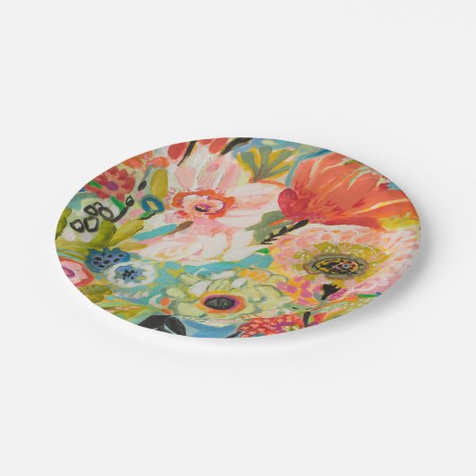 Geheimer Garten Blumen-III Pappteller (Schrägansicht)