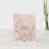 Geheimer Garten Romantisches Pfirsich-Hochzeitspro Dankeskarte (Rückseite)