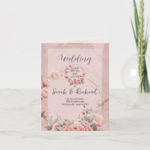 Geheimer Garten Romantisches Pfirsich-Hochzeitspro Dankeskarte