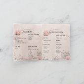 Geheimer Garten Romantisches Pfirsich-Hochzeitspro Dankeskarte (Innenseite)