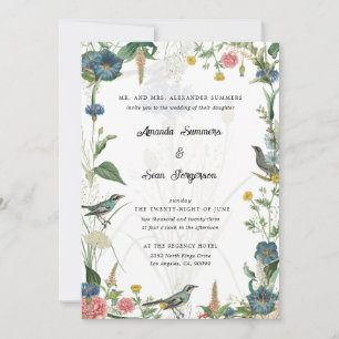 Geheimer Garten Wildblumen Hochzeitseinladung Einladung