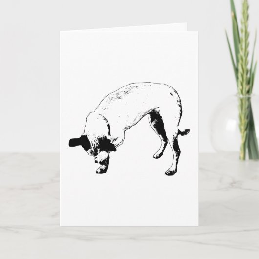 Geheimer Lächelnder Terrier Karte (Vorderseite)