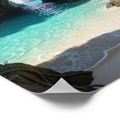 Geheimer Strand mit Türkiswasser Poster (Ecke)