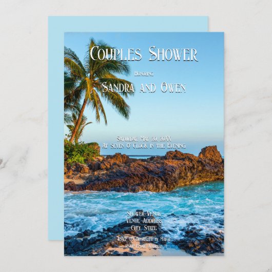 geheimer Strand, tropisches Meer, Paradies, Dusche Einladung (Vorne/Hinten)