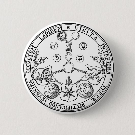 Geheimer VITRIOL Pics-Abzeichen-Alchimie-Alchemist Button (Vorderseite)