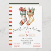 Geheimer Weihnachtsmann, Sockenwechsel, Austauschf Einladung (Vorne/Hinten)